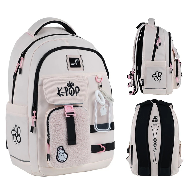 Рюкзак підлітковий для дівчинки Kite K25-2597L-2 Бежевий
