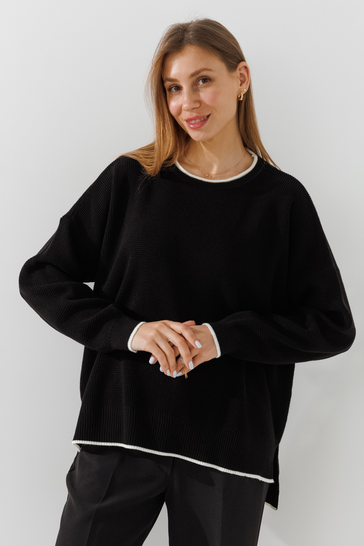Джемпер однотонний жіночий Park karon 12056 One Size Чорний  Фото №0