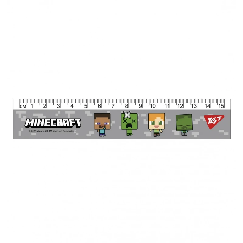 Линейка &quot;Minecraft&quot; Yes 370653 15 см Серый