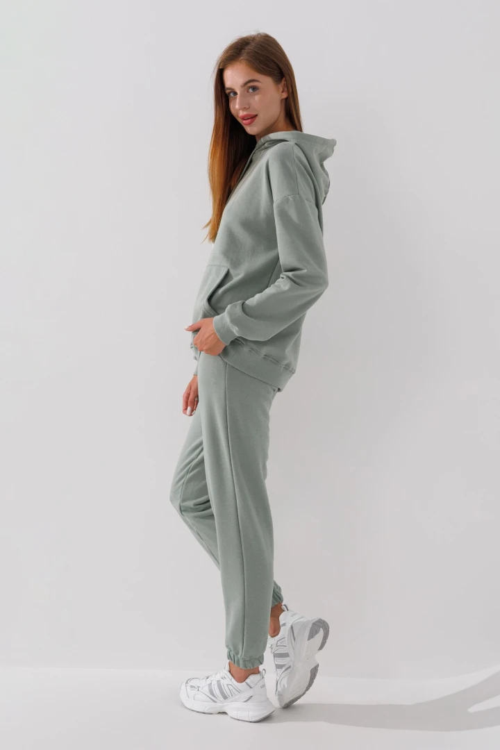 Худі однотонний жіночий On me Onme-04 baza 4XL Оливковий (2000990760852D)  Фото №0