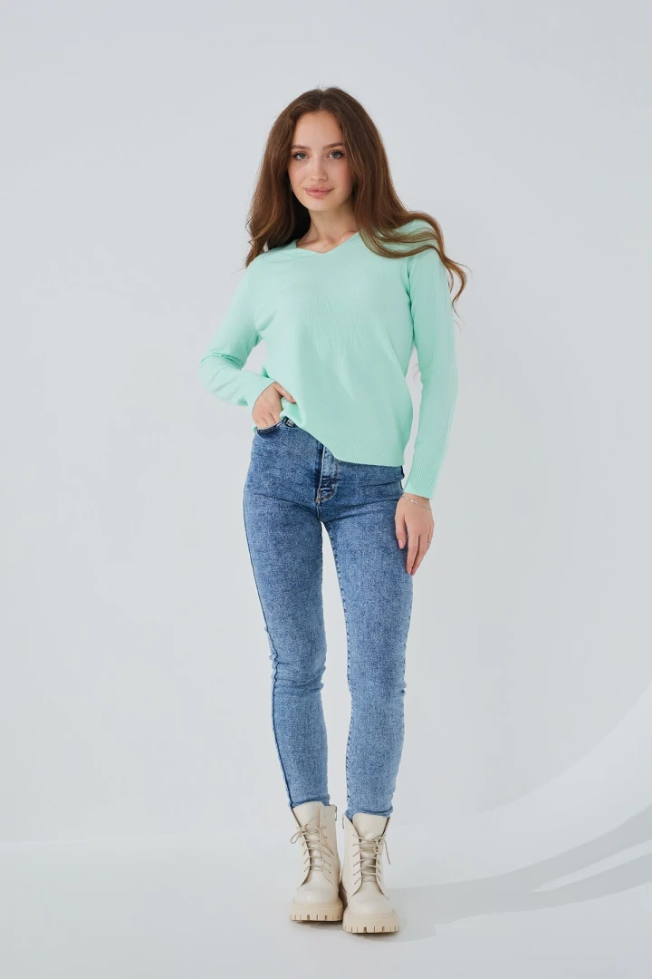 Джинси Slim Fit жіночі On me 2910 baza 32 Синій (2000989542148D)  Фото №0