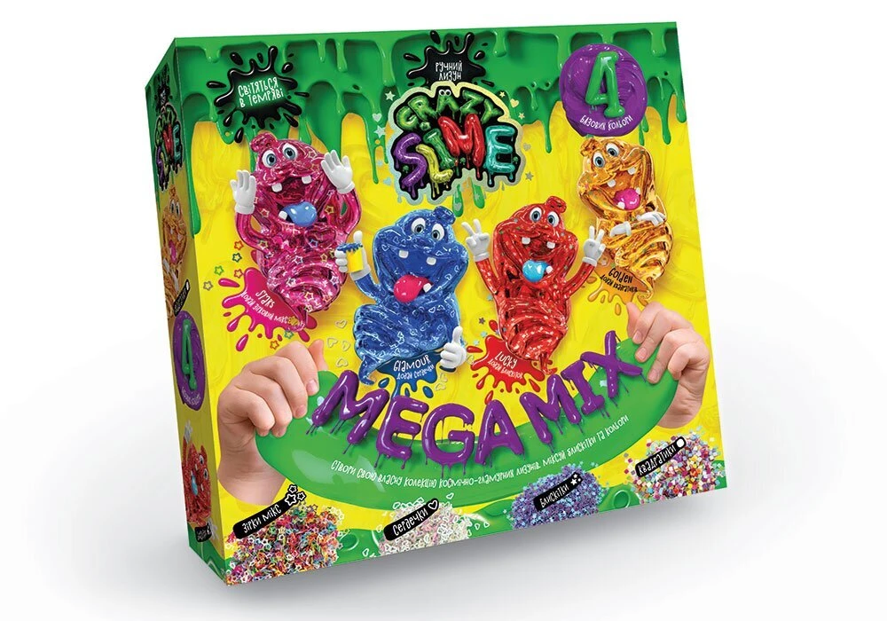 Безпечний освітній набір для проведення дослідів &quot;Crazy Slime 4в1&quot; укр (10) SLM-03-01U,02U (2000902776636)  Фото №0