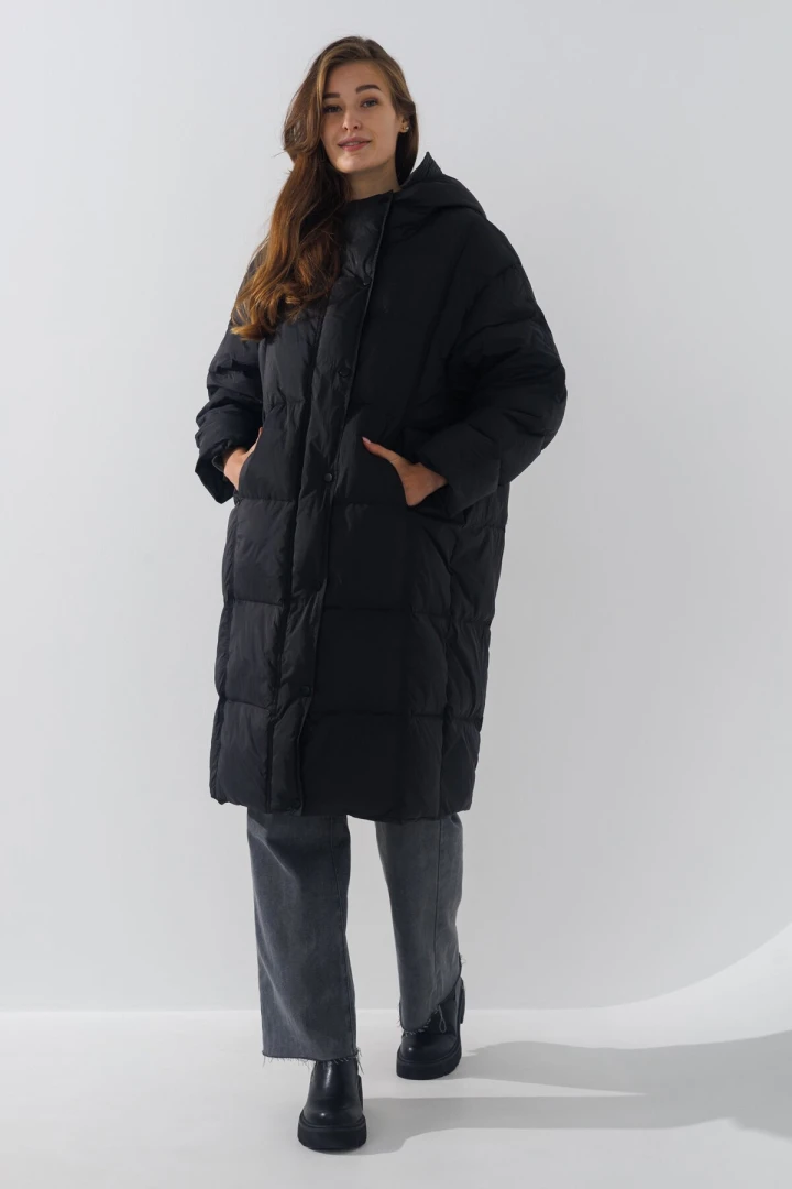 Куртка зимова жіноча Пух 65 One Size Чорний (2000990131096W)