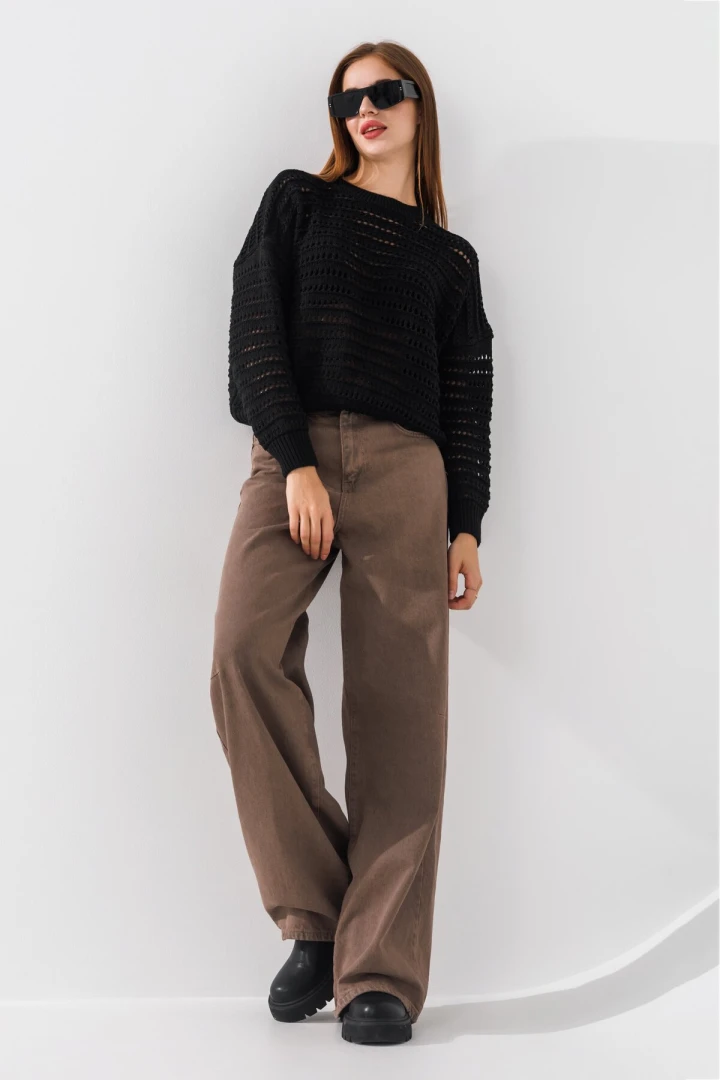 Джемпер однотонный женский Femme 2024 One Size Черный (2000990221469D)  Фото №0