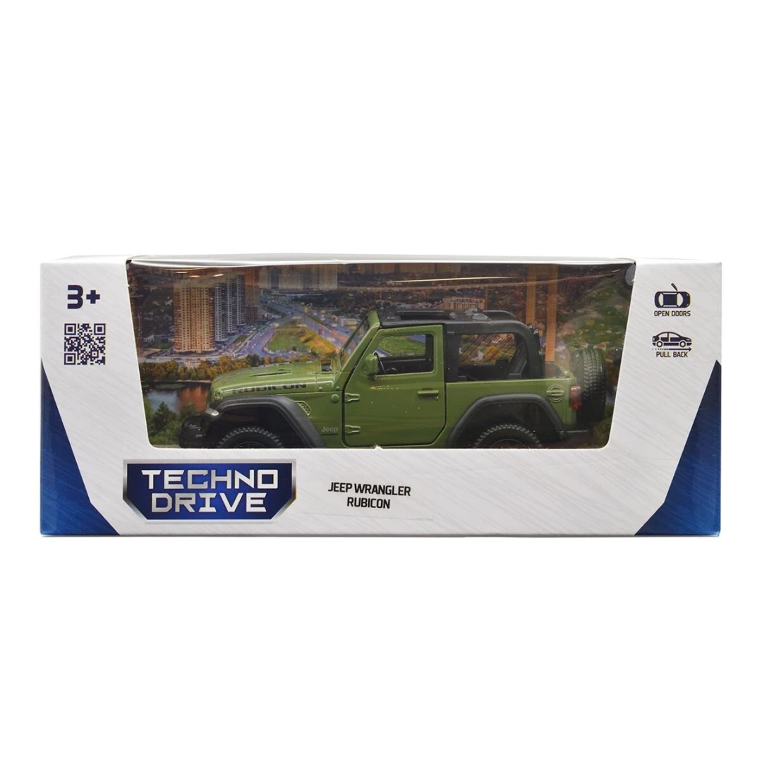 Автомодель Jeep Wrangler Rubicon 2021 TechnoDrive 250339U Зелений (4895065079452)  Фото №7