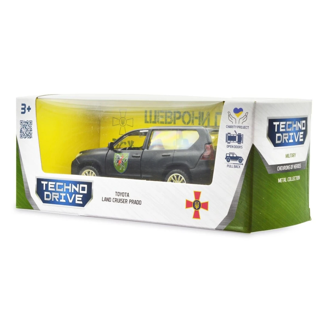 Автомодель &quot;Шеврони Героїв&quot; Toyota Land Cruiser Prado &quot;110 ОМБр&quot; TechnoDrive 250359M Чорний (6900007377201)  Фото №2