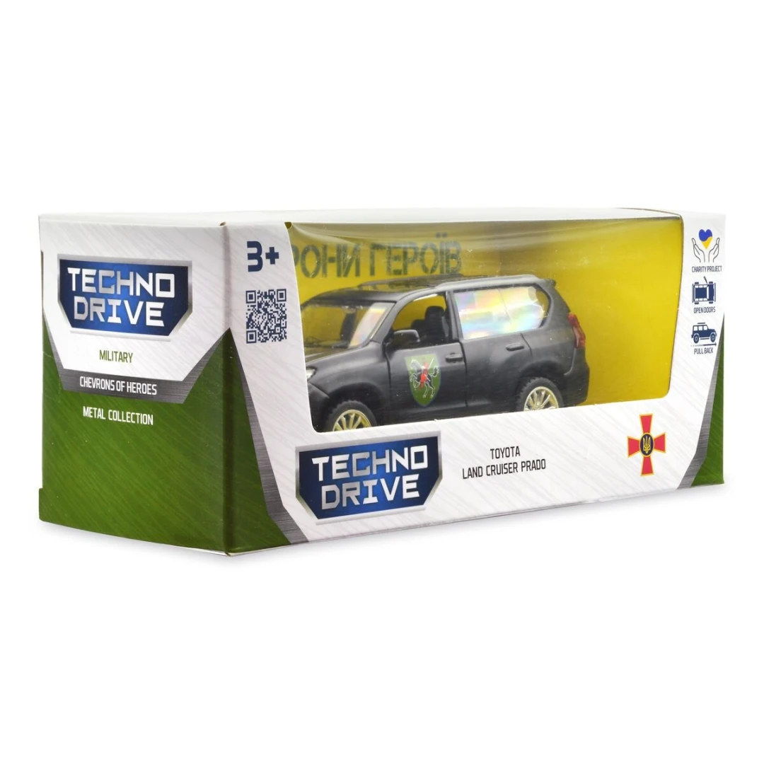 Автомодель &quot;Шеврони Героїв&quot; Toyota Land Cruiser Prado &quot;110 ОМБр&quot; TechnoDrive 250359M Чорний (6900007377201)  Фото №4