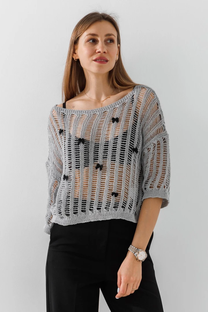 Джемпер однотонний жіночий Park karon 8277 One Size Сірий