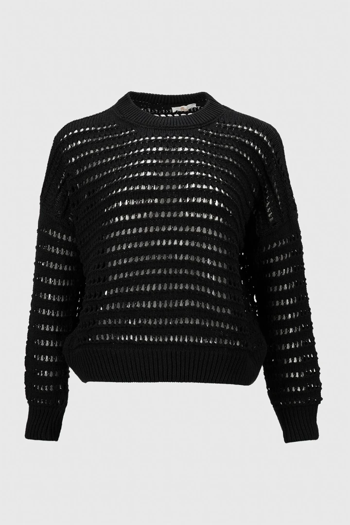 Джемпер однотонный женский Femme 2024 One Size Черный (2000990221469D)  Фото №4