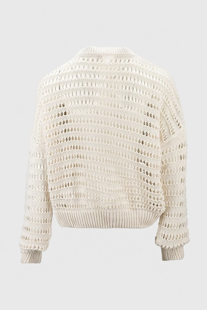 Джемпер однотонный женский Femme 2024 One Size Молочный (2000990221452D)  Фото №7