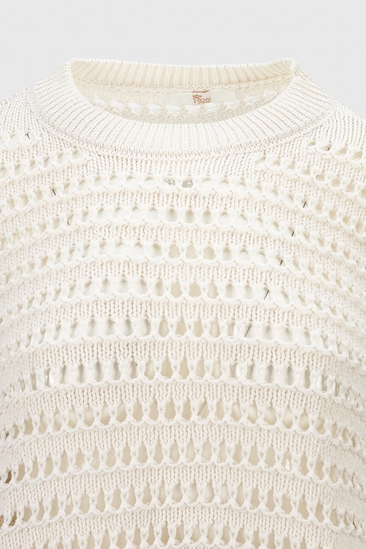 Джемпер однотонный женский Femme 2024 One Size Молочный (2000990221452D)  Фото №6