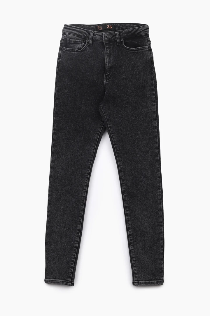 Джинси Slim Fit жіночі On me 3103 baza 32 Темно-сірий (2000989542063D)  Фото №4