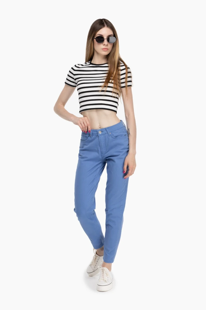 Джинсы Mom fit женские Karol D-315 34 Голубой (2000989692508D)  Фото №2
