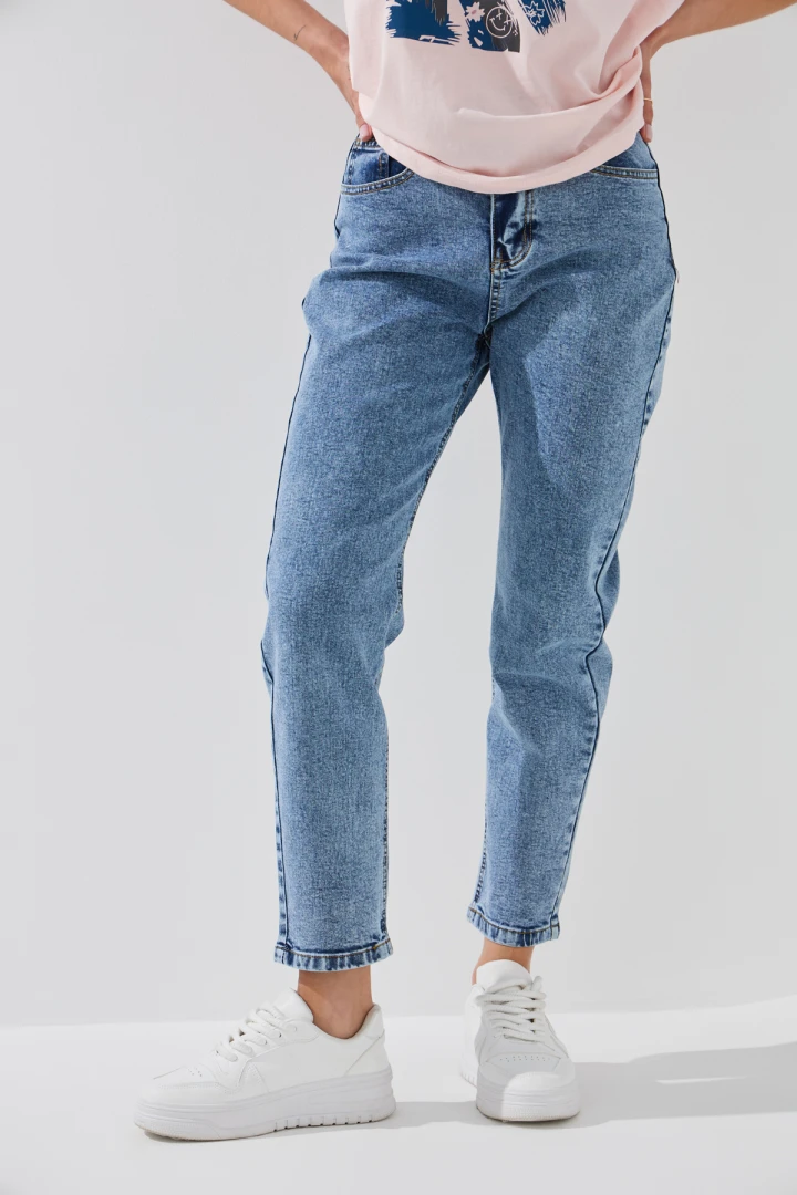 Джинсы Mom Fit женские 130125 34 Синий