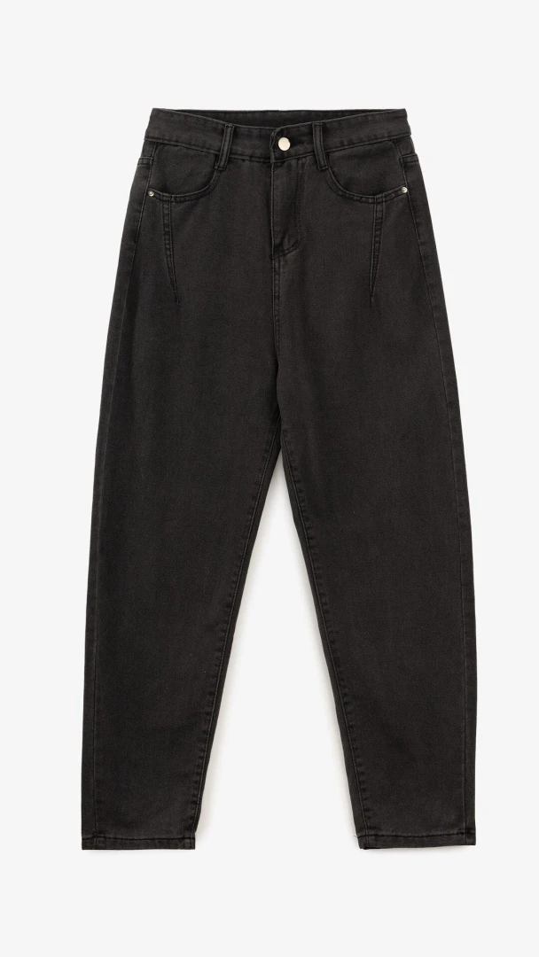 Джинсы однотонные Mom Fit женские 1907 3XL Серый