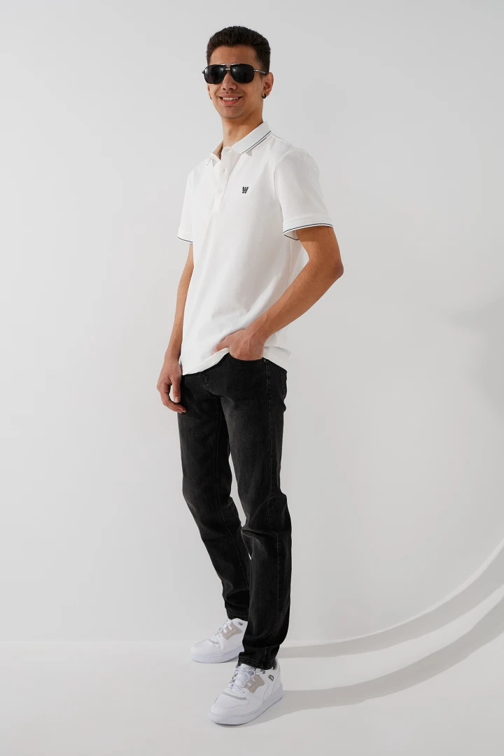 Джинсы Slim Fit мужские W008-5 29 Темно- серый  Фото №0