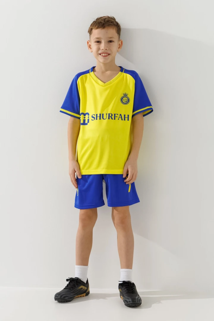 Футбольна форма для хлопчика BLD AL NASSR RONALDO 152 см Синьо-жовтий