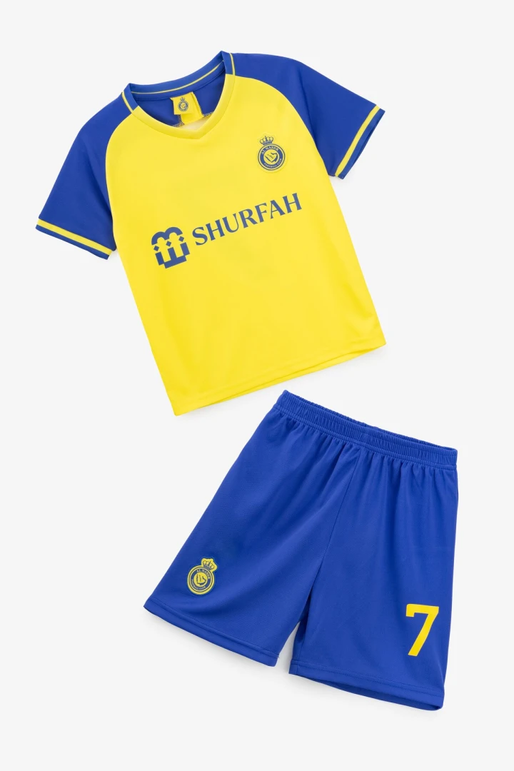 Футбольна форма для хлопчика BLD AL NASSR RONALDO 152 см Синьо-жовтий  Фото №4