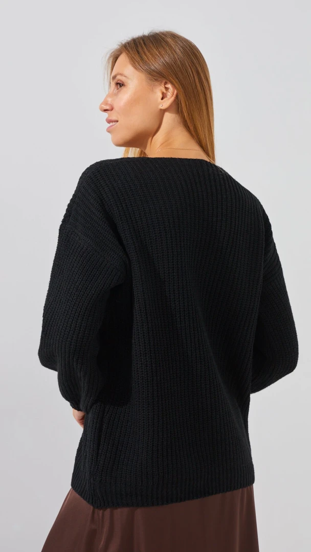 Кардиган однотонный женский 1025 One Size Черный  Фото №4
