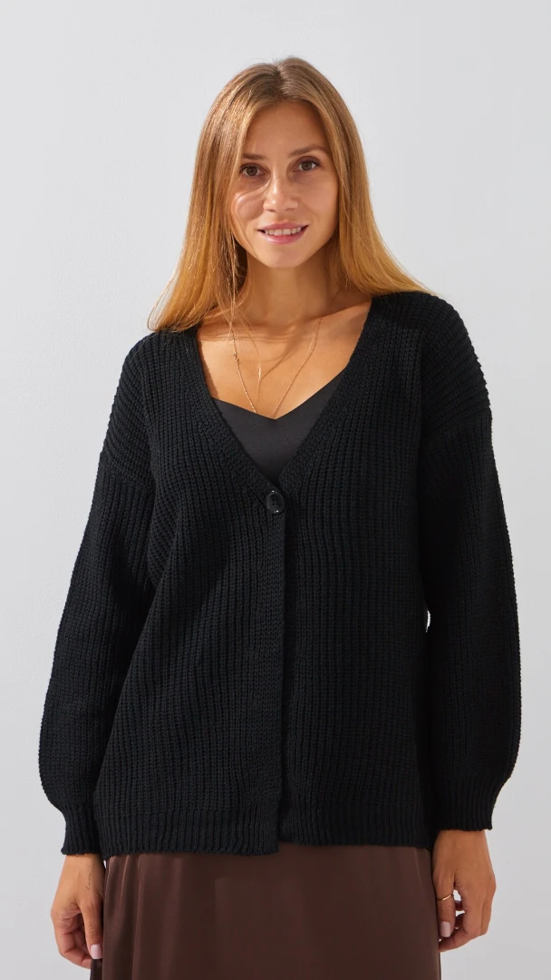 Кардиган однотонный женский 1025 One Size Черный