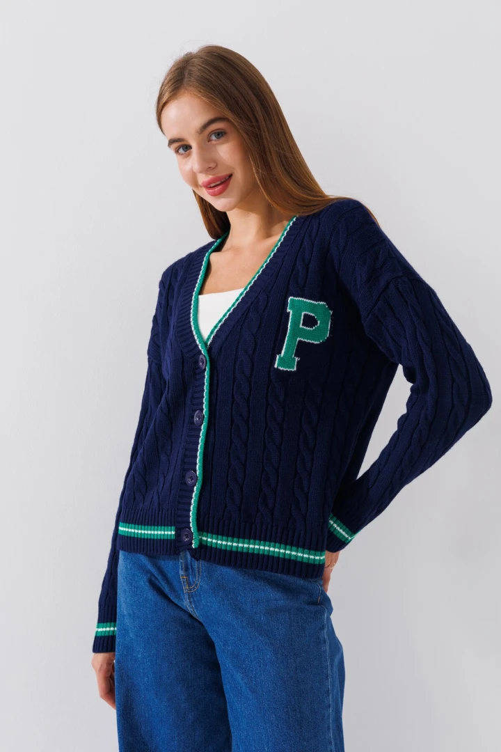 Кардиган однотонный женский Park karon 8035 One Size Темно-синий (2000989849681D)