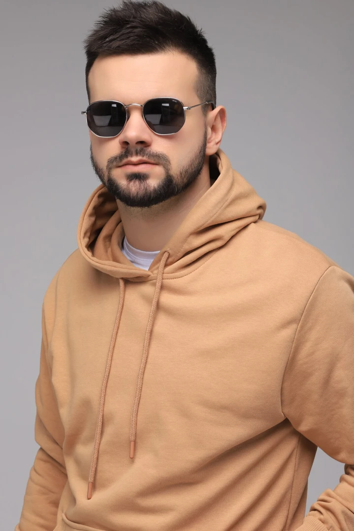 Худі чоловічий Demos DMS005 baza L Бежевий (2000989425670D)  Фото №3