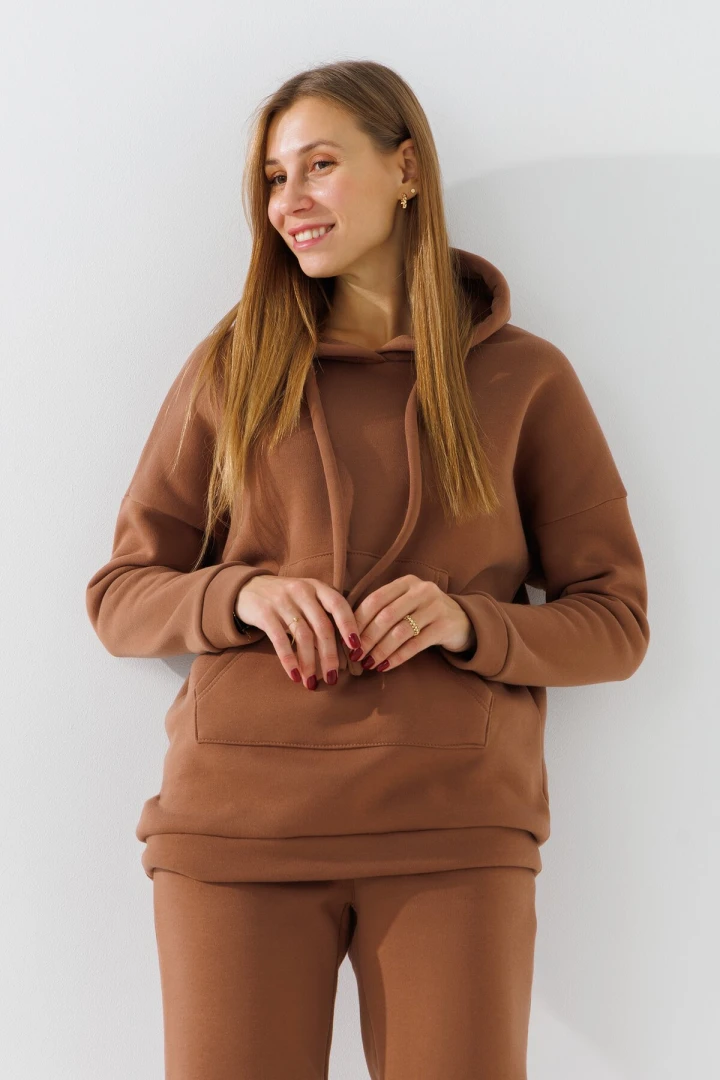 Худи однотонный женский 839 XL Кофейный  Фото №1