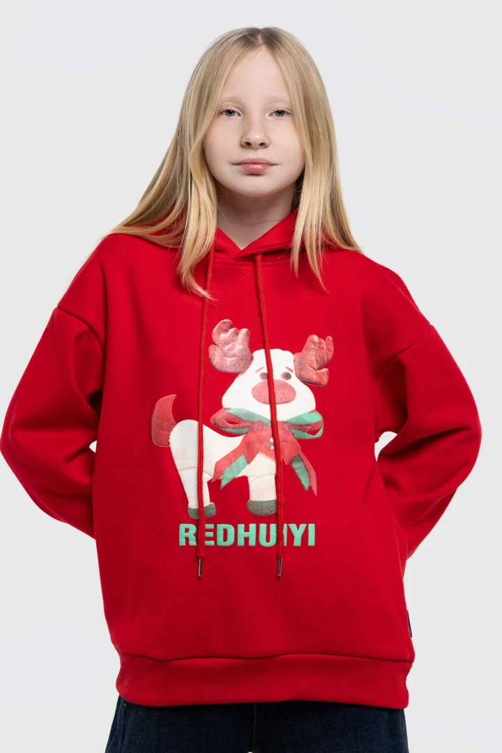 Худи с принтом для девочки XZKAMI 23092 158 см Красный (2000990106315W)(NY)