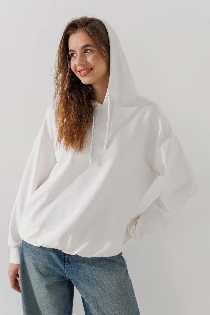 Худи однотонный женский On me 070125 S Белый