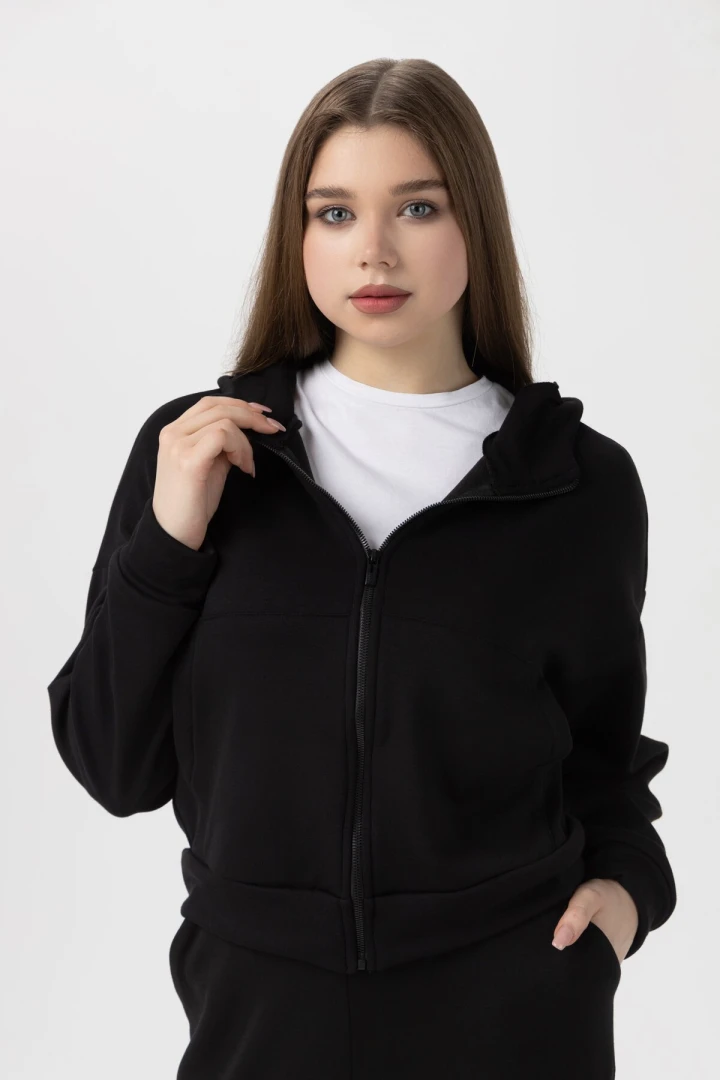 Кофта однотонная женская 2345-K L Черный (2000990233646W)  Фото №0