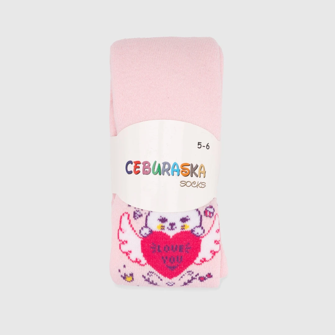 Колготы для девочки Ceburahka Котик 1-2 года Розовый (2000990258274D)  Фото №4