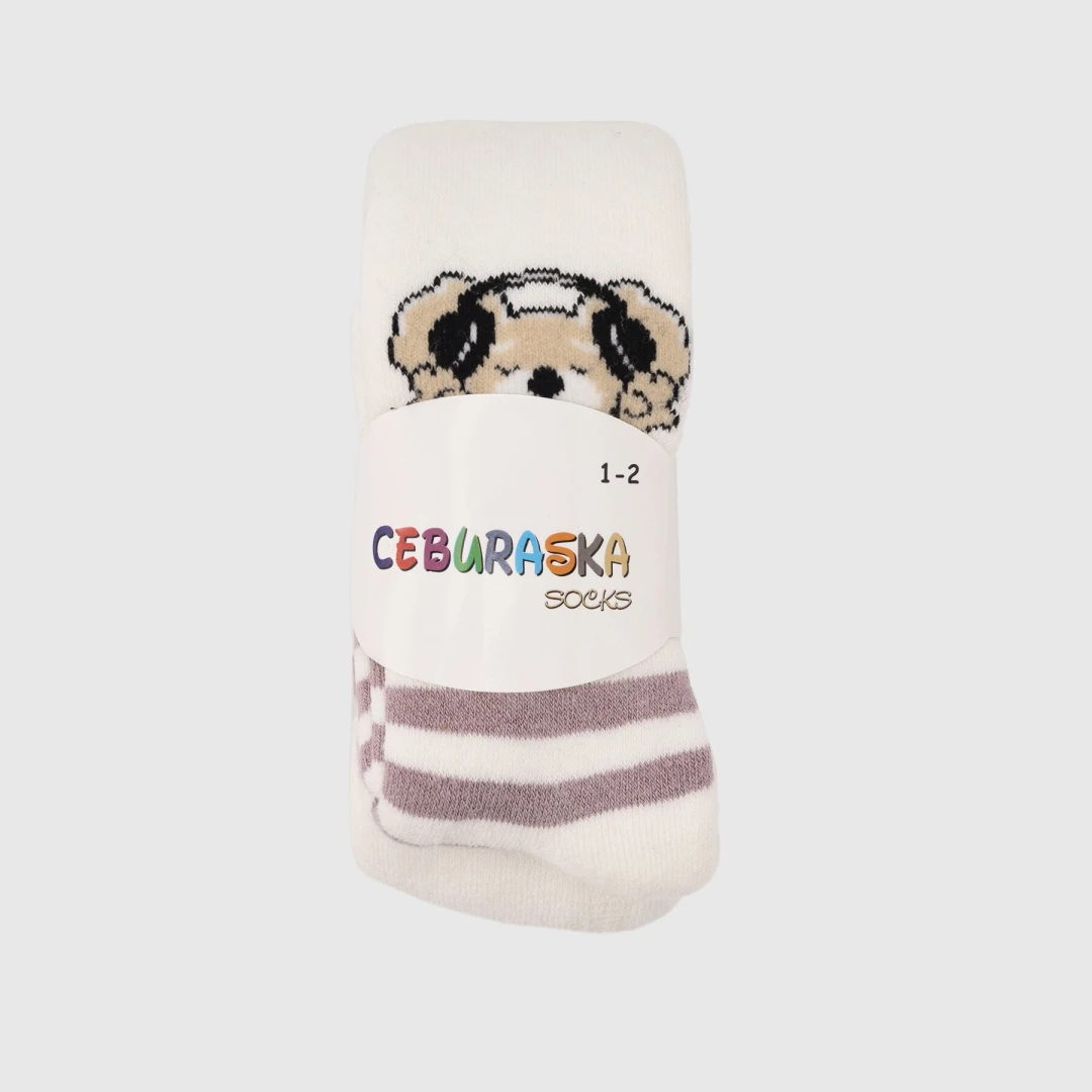 Колготы для девочки Ceburahka Мишка 1-2 года Молочный (2000990258502D)  Фото №3