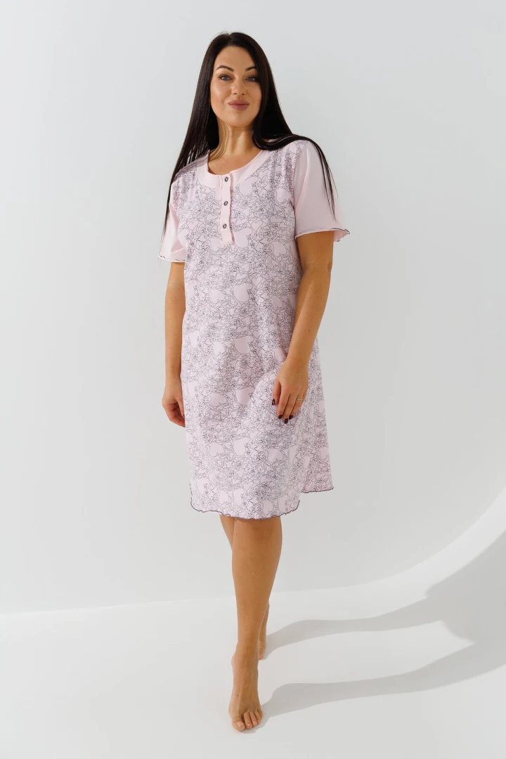 Ночная рубашка женская Miss Victoria 11452 2XL Серо-розовый