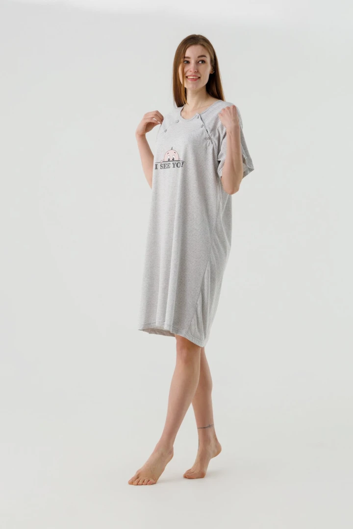 Ночная рубашка для кормящих Sevgi 3187 2XL Серый  Фото №2