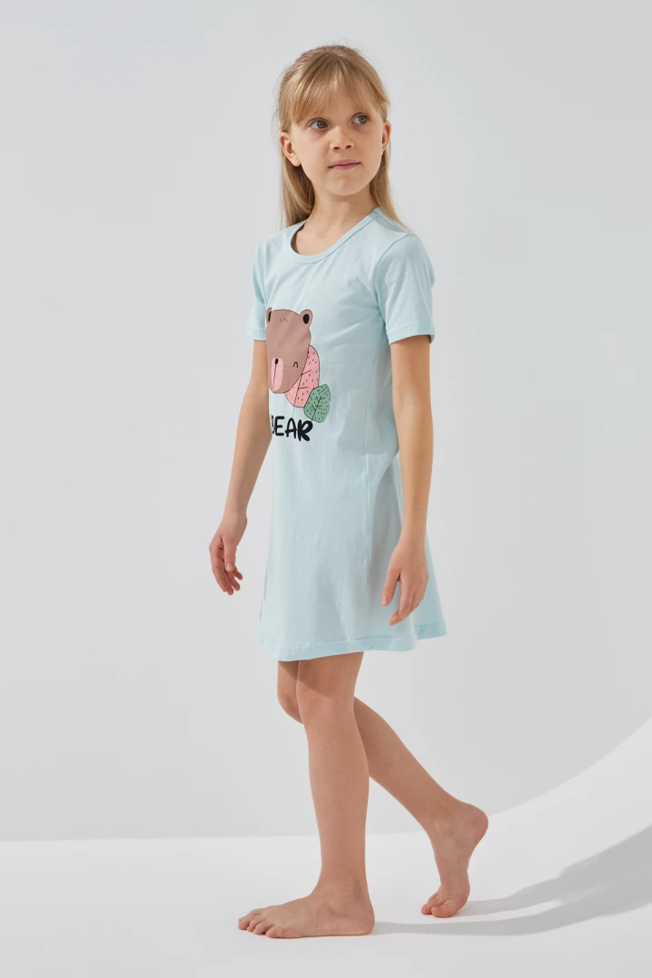 Нічна сорочка для дівчинки Mini Moon 0870 110 см Блакитний  Фото №0