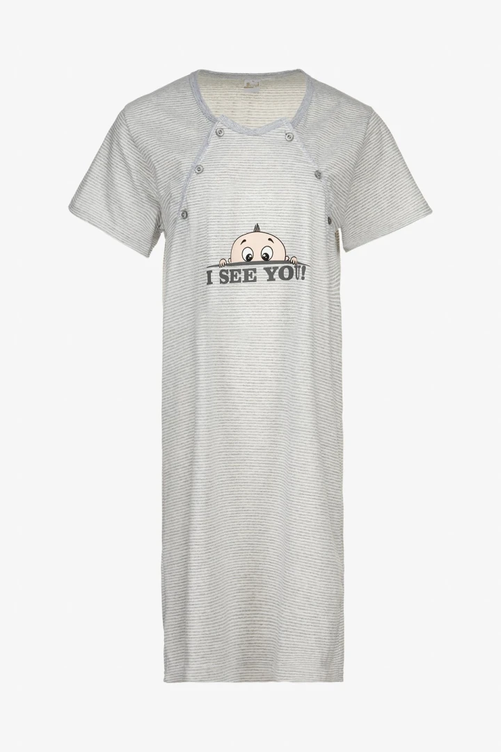 Ночная рубашка для кормящих Betul 3187 4XL Серый  Фото №5