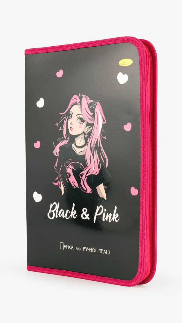 Папка для ручної праці Апельсин АП-1002 BLACK AND PINK А4 Різнокольоровий