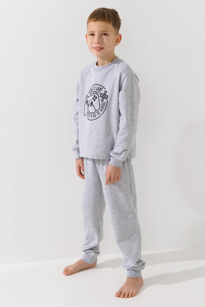 Піжама для хлопчика Baby Life 303 School 134-140 см Сірий  Фото №0