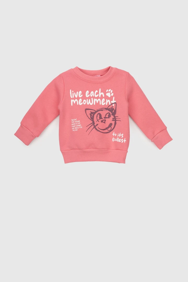 Світшот з принтом для дівчинки First Kids 858 92 см Рожевий (2000990132192W)