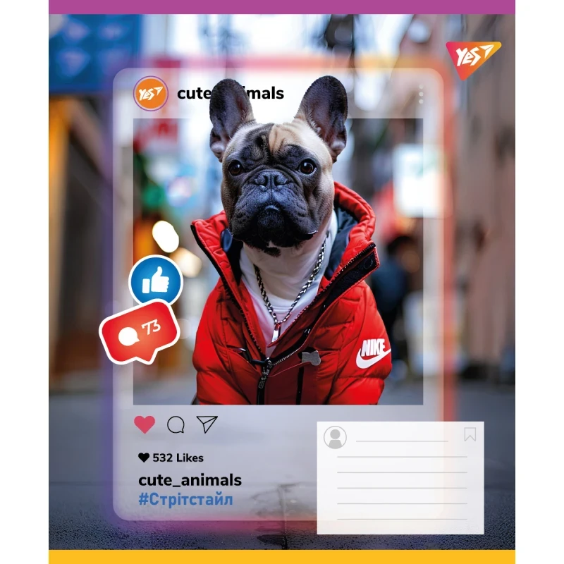 Зошит учнівський &quot;Cute animals&quot; YES 767731 36 арк. Різнокольоровий