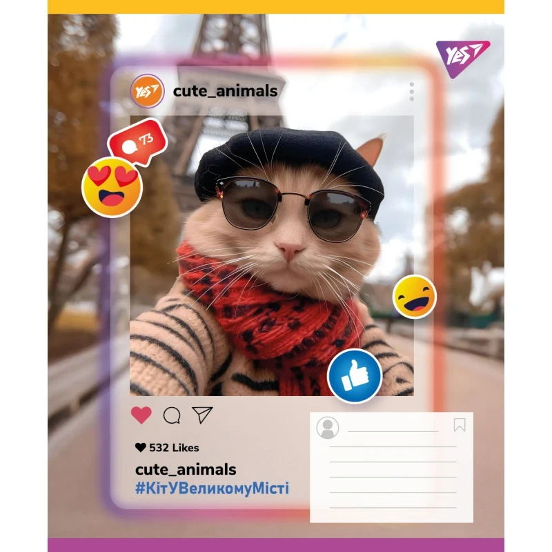Зошит учнівський &quot;Cute animals&quot; YES 767731 36 арк. Різнокольоровий  Фото №3