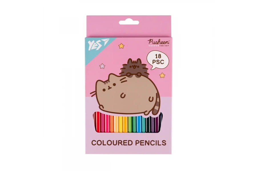 Купить Карандаши цветные "Pusheen" YES 290733 18 цветов Розовый Артикул: 5056574430670 Фото №1