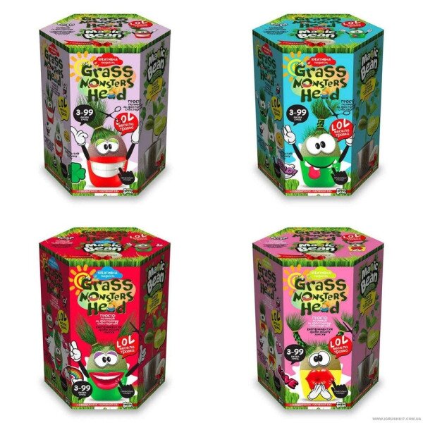 Купить Набор креативного творчества "GRASS MONSTERS HEAD" GMH-01-01U,02U,03U...08U Разноцветный Артикул: 2000720739011 Фото №1
