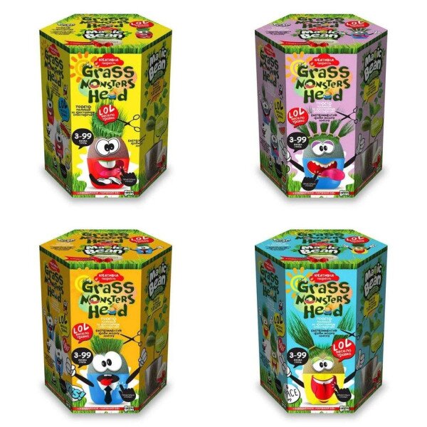 Купить Набор креативного творчества "GRASS MONSTERS HEAD" GMH-01-01U,02U,03U...08U Разноцветный Артикул: 2000720739011 Фото №2