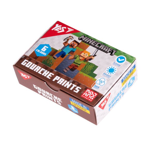 Купить Краски Гуашь Minecraft YES 230405 6 цветов Артикул: 4823125200959 Фото №1
