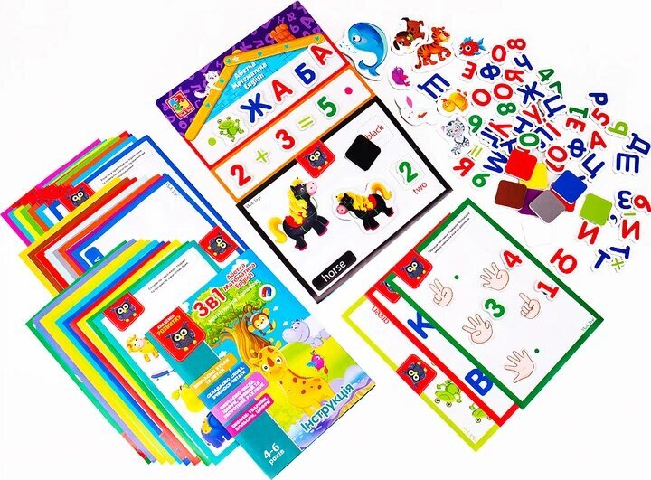 Купить 3в1: Алфавит, Математика, English с магнитной доской Vladi Toys VT5412-04 Артикул: 4820234760367 Фото №2