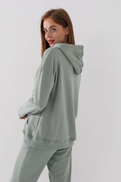 Худі однотонний жіночий On me Onme-04 baza 4XL Оливковий (2000990760852D)  Фото №3