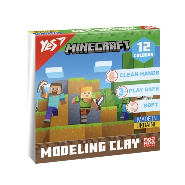 Купити Пластилін "Minecraft" YES 540668 12 кольорів Різнокольоровий Артикул: 4823091921605 Фото №1