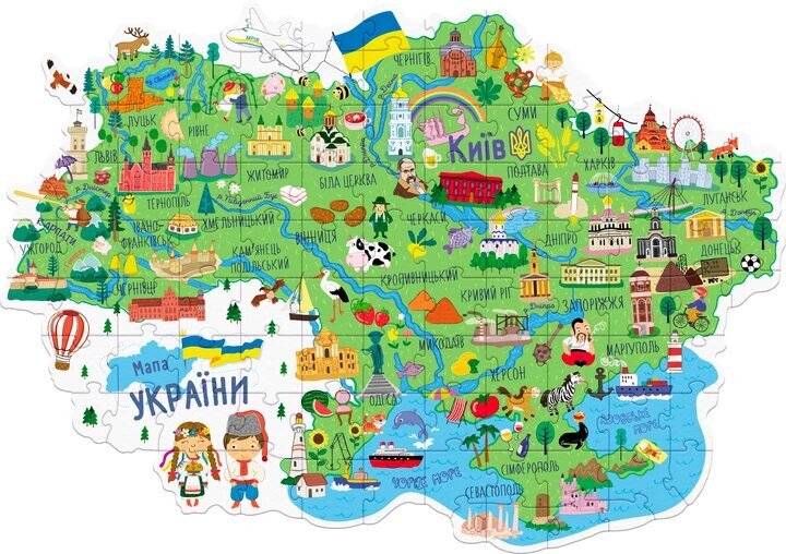 Купити Пазл "Мапа України" Dodo 300267 Різнокольоровий Артикул: 4823115906526 Фото №2