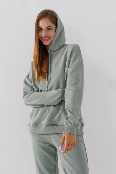 Худі однотонний жіночий On me Onme-04 baza 4XL Оливковий (2000990760852D)  Фото №2